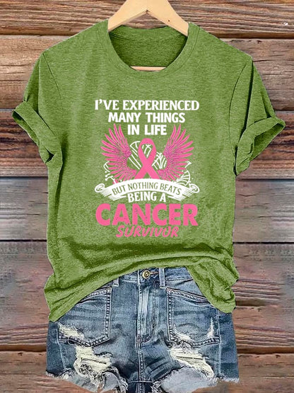 Women's I've Experienced Many Things in Life But Nothing Beats Being a Cancer Survivor T-Shirt