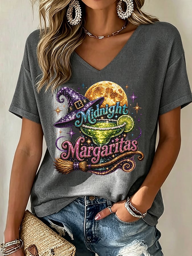 Women's Midnight Margaritas Print Casual T-shirt