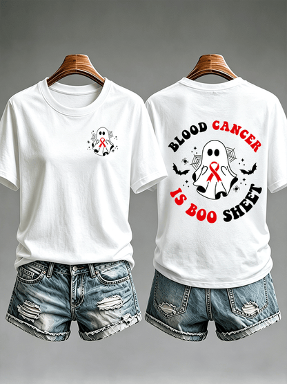 Women's  BLOOD CANCER Print T-Shirt