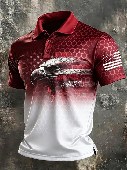 Men's 250th U.S. Independence Day Print Casual Short-Sleeve Polo Shirt