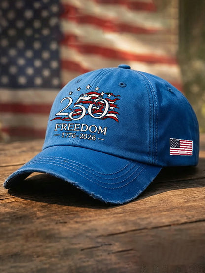 Unisex USA 1776-2026 250 Years Freedom Printed Hat