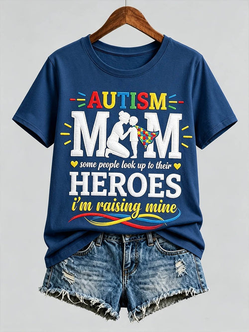 Women's Autism Awareness Graphic Casual Crewneck Top