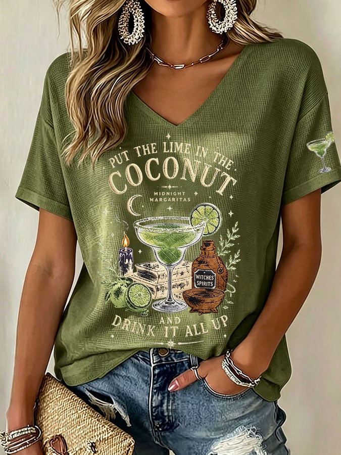 Women's Midnight Margaritas Print Casual T-shirt