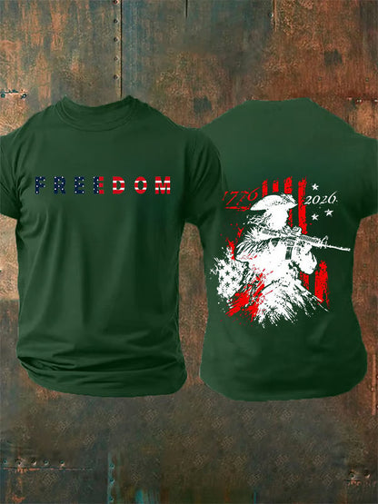 Men's 250th Anniversary Distressed American Flag 2-sided Shirt
