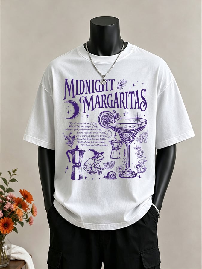Men's Midnight Margaritas Print Casual T-shirt