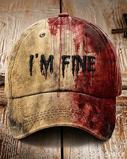 Unisex "I'm Fine" Bloody Halloween Printed Cap