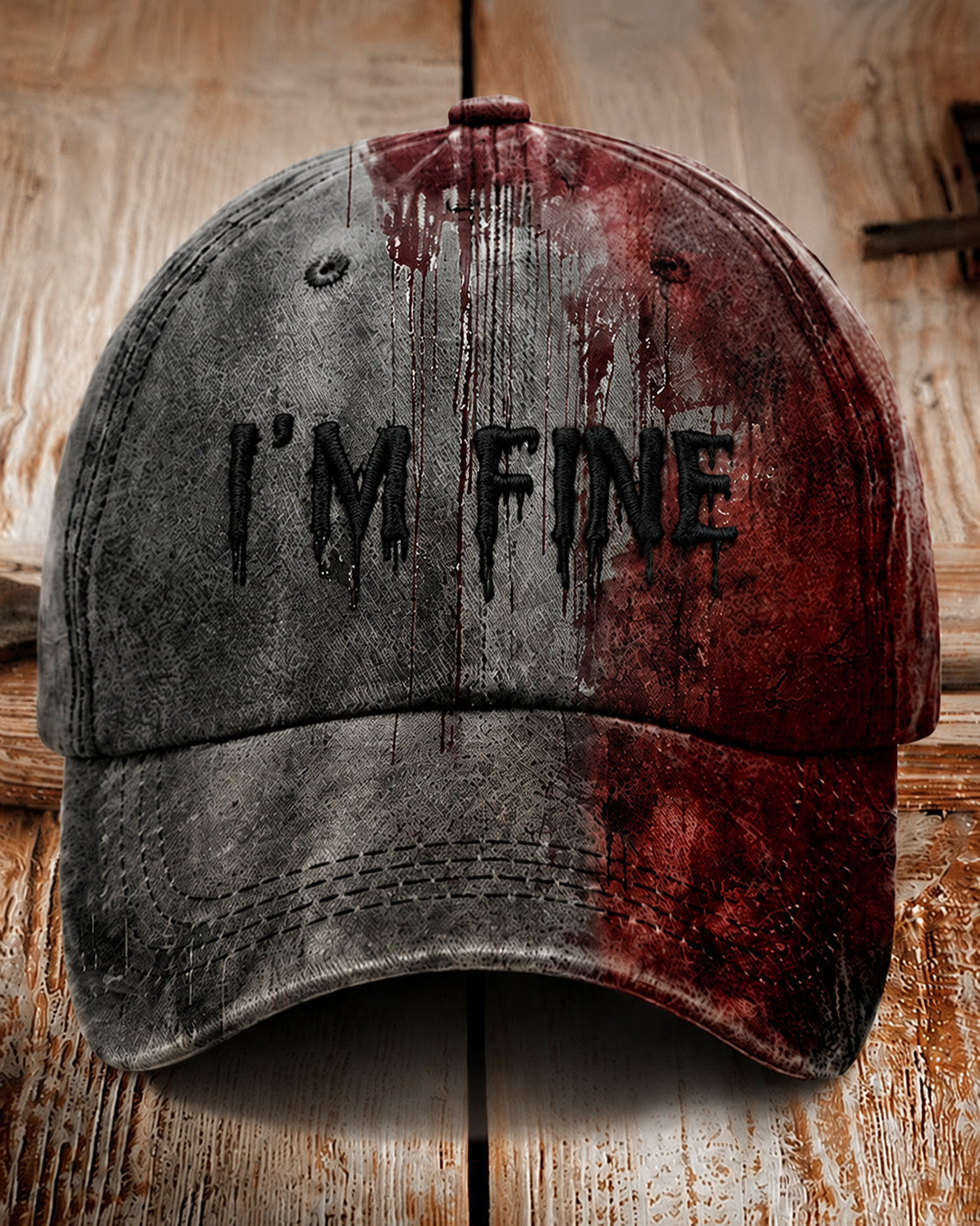 Unisex "I'm Fine" Bloody Halloween Printed Cap