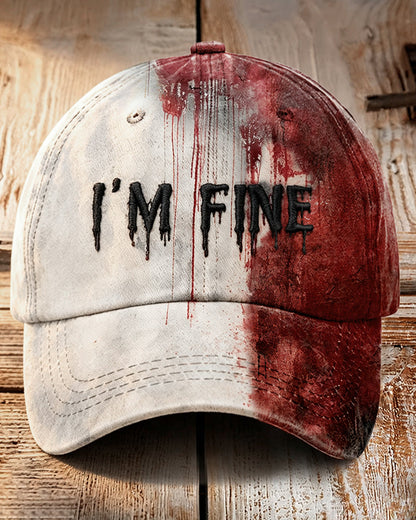 Unisex "I'm Fine" Bloody Halloween Printed Cap