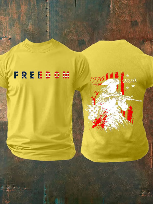 Men's 250th Anniversary Distressed American Flag 2-sided Shirt