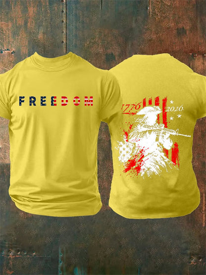 Men's 250th Anniversary Distressed American Flag 2-sided Shirt