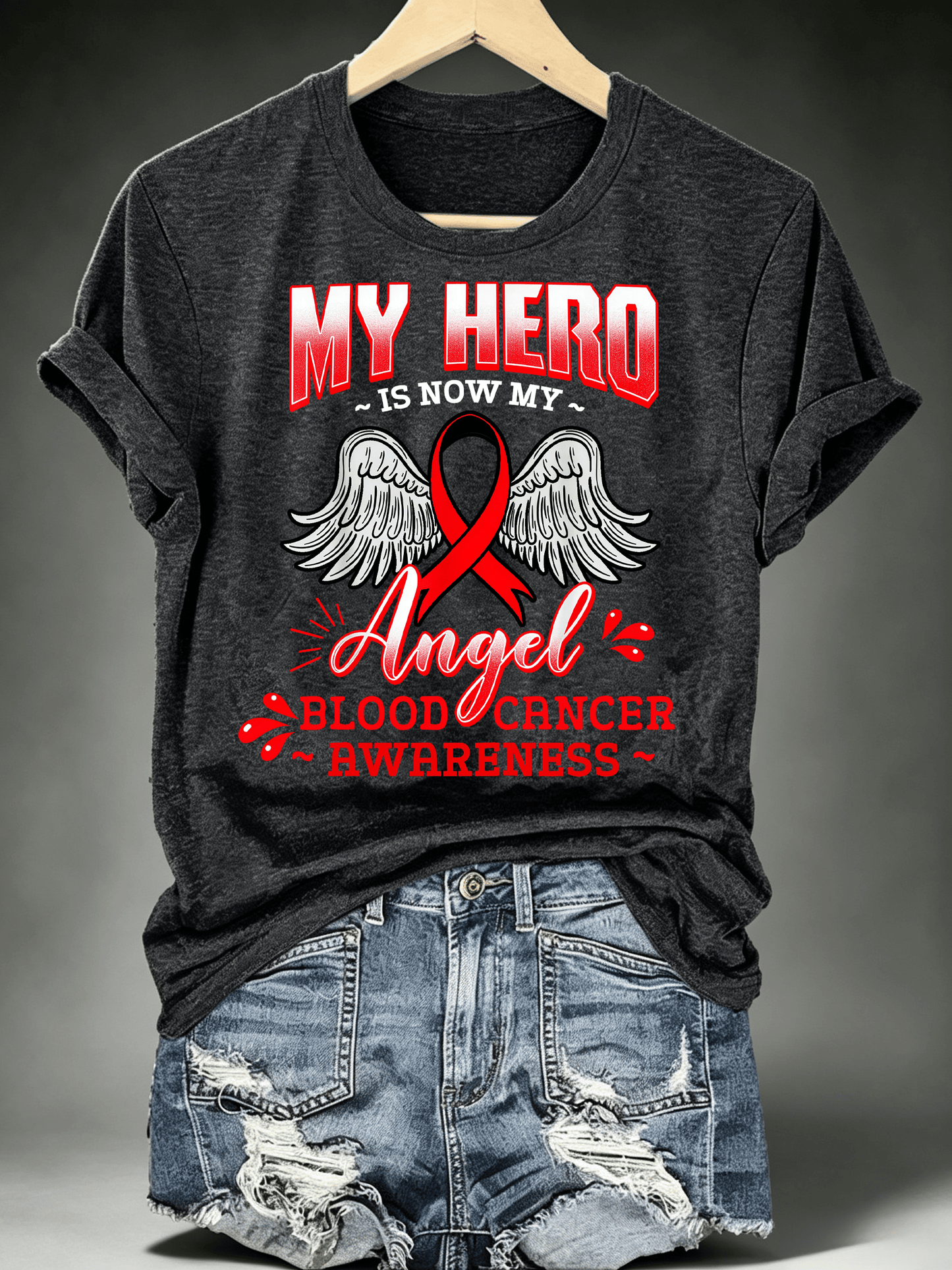 Women's BLOOD CANCER AWARENESS Print T-Shirt