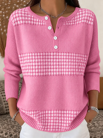 Women's Casual Henry Collar Top
