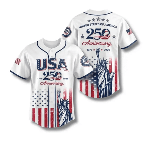USA 250th Anniversary Baseball Jersey – Patriotic Statue of Liberty 1776–2026 Semiquincentennial Unisex Shirt