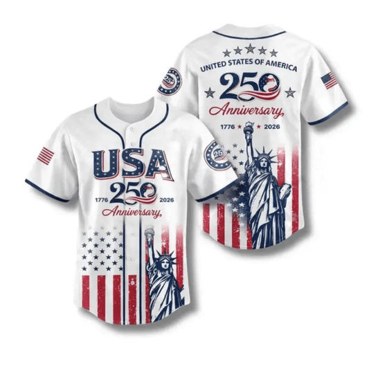 USA 250th Anniversary Baseball Jersey – Patriotic Statue of Liberty 1776–2026 Semiquincentennial Unisex Shirt