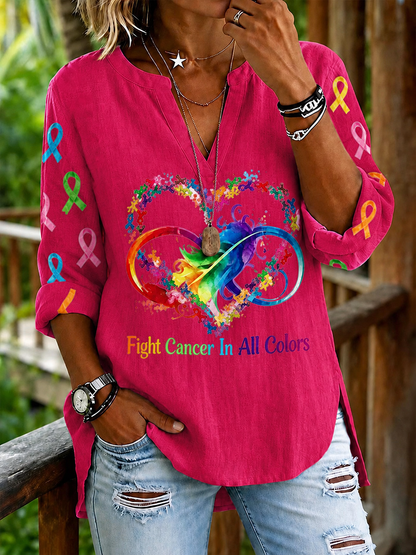 Women's Fight Cancer In All Colors casual shirt