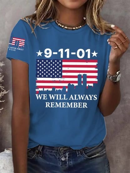 Women's We Will Never Forget 911 Print Shirt