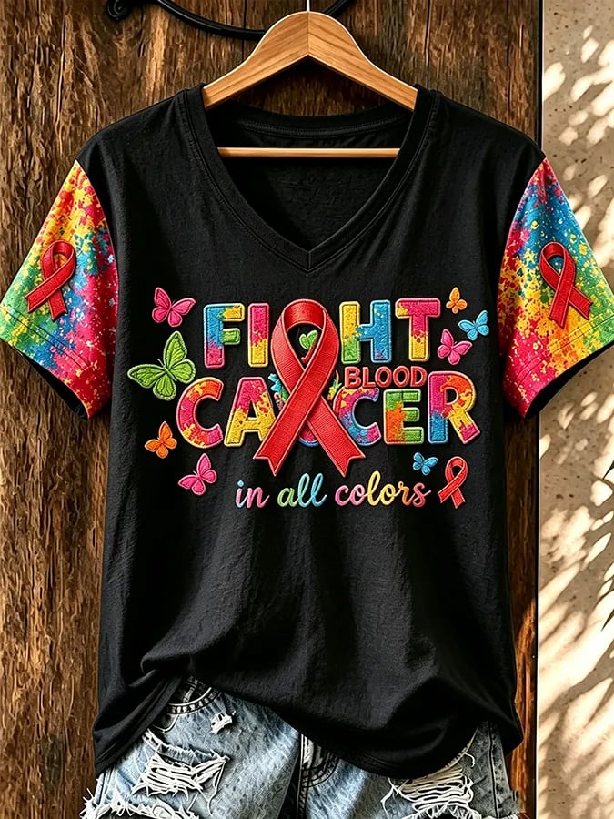 Women'S FIGHT BLOOD CACER In All Colors Casual Top