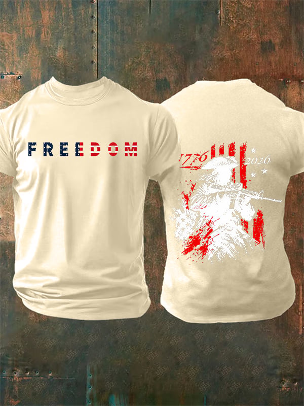 Men's 250th Anniversary Distressed American Flag 2-sided Shirt