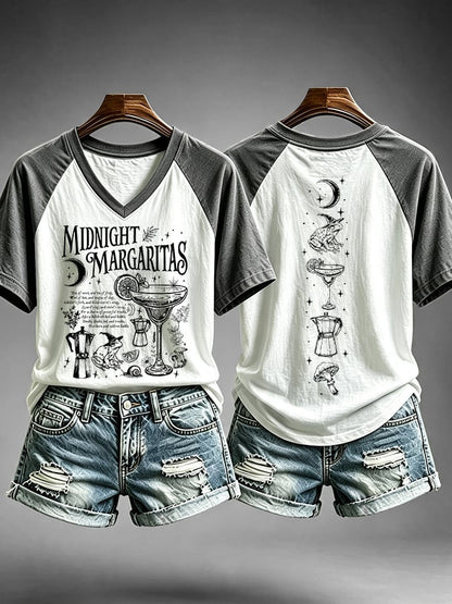 Women's Midnight Margaritas Print Casual T-shirt