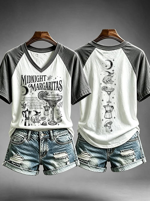 Women's Midnight Margaritas Print Casual T-shirt