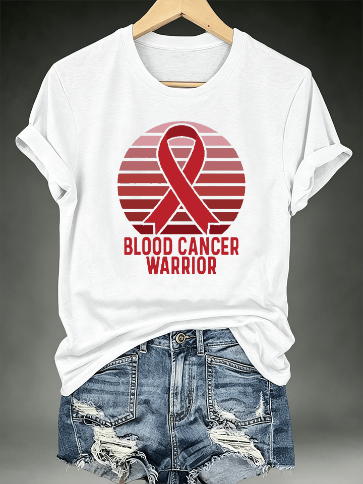 Women's BLOOD CANCER WARRIOR Print T-Shirt