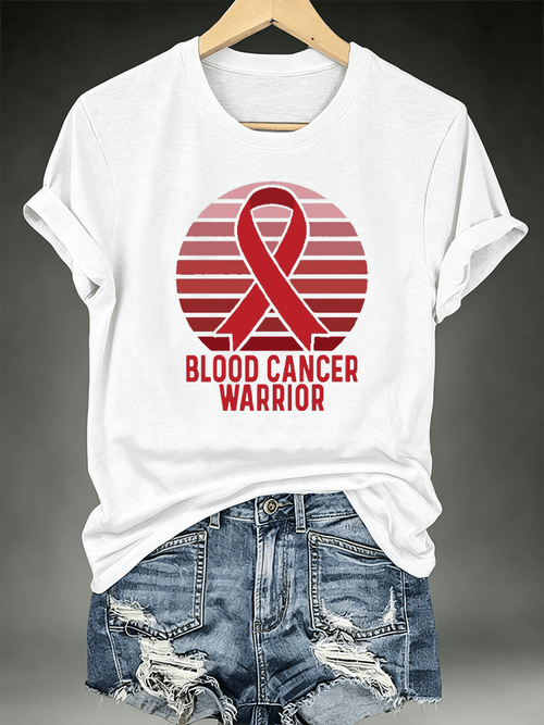 Women's BLOOD CANCER WARRIOR Print T-Shirt