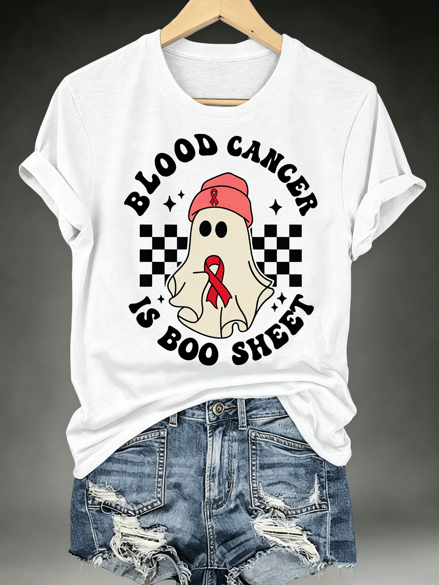 Women's BLOOD CANCER IS BOO SHEET Print T-Shirt