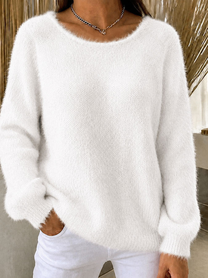 Women'S Solid Color Multi-Color Solid Color Long Sleeved Thin Sweater Top