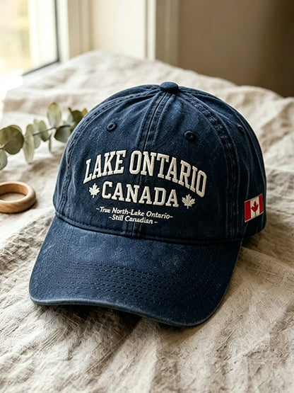 Retro Dear Lake Ontario We Hate Him Too Print Baseball Cap