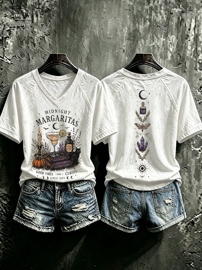 Women's Midnight Margaritas Print Casual T-shirt
