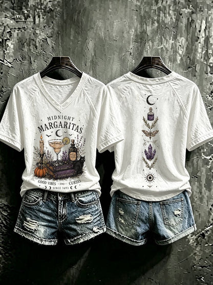 Women's Midnight Margaritas Print Casual T-shirt