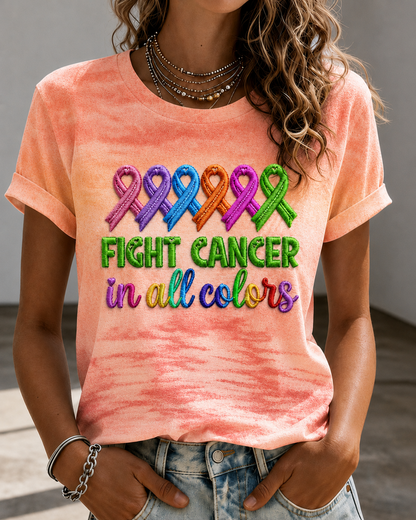 Women'S Breast Cancer Awareness Printing Short Sleeved T-Shirt