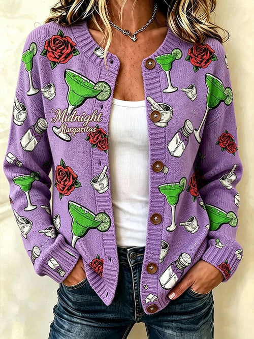 Women's Midnight Margaritas Printed Cardigan