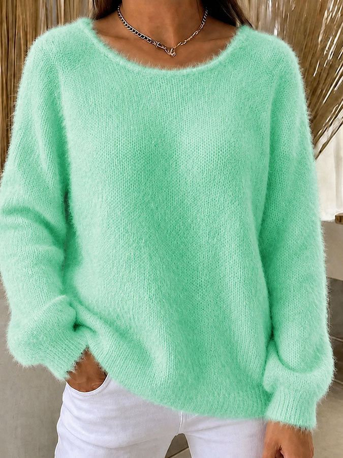 Women'S Solid Color Multi-Color Solid Color Long Sleeved Thin Sweater Top