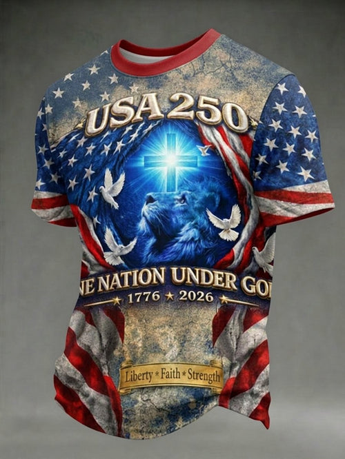 Men's USA 250th Anniversary Short-Sleeve Crew Neck T-Shirt