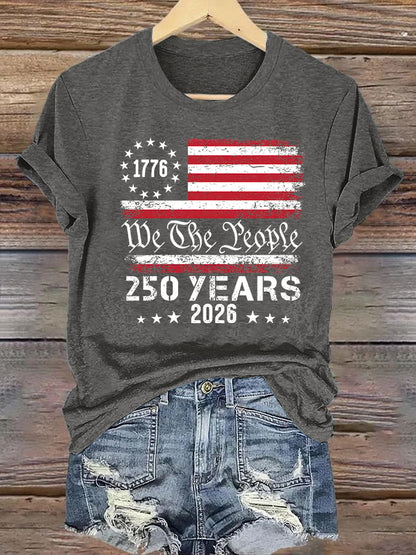 Women's  250 YEARS Print Round-Neck T-Shirt