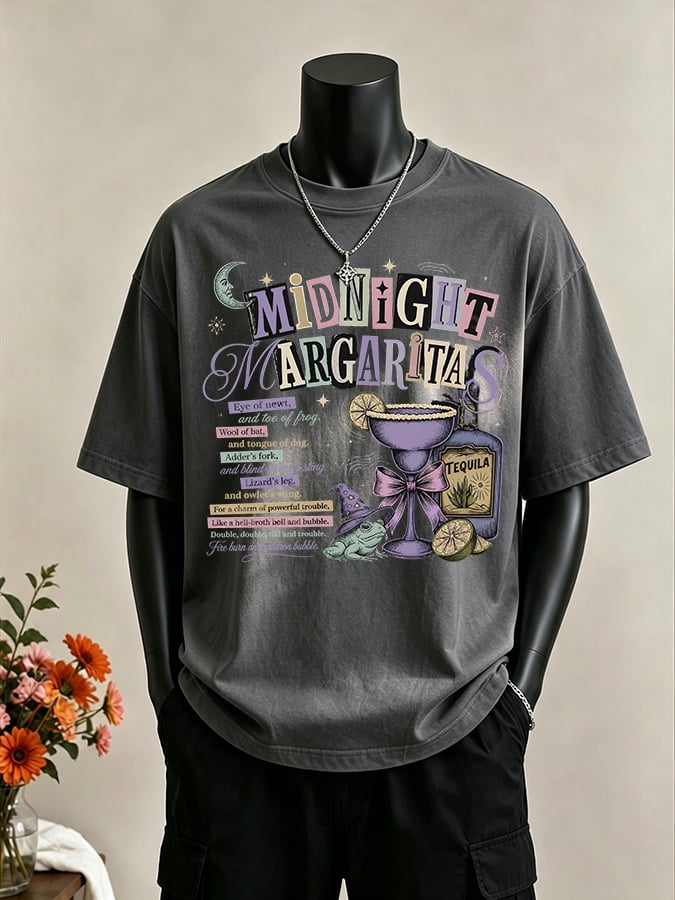 Men's Midnight Margaritas Print Casual T-shirt