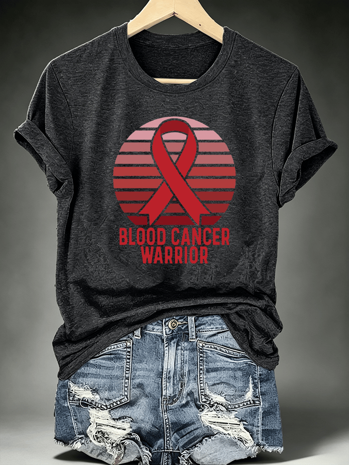Women's BLOOD CANCER WARRIOR Print T-Shirt