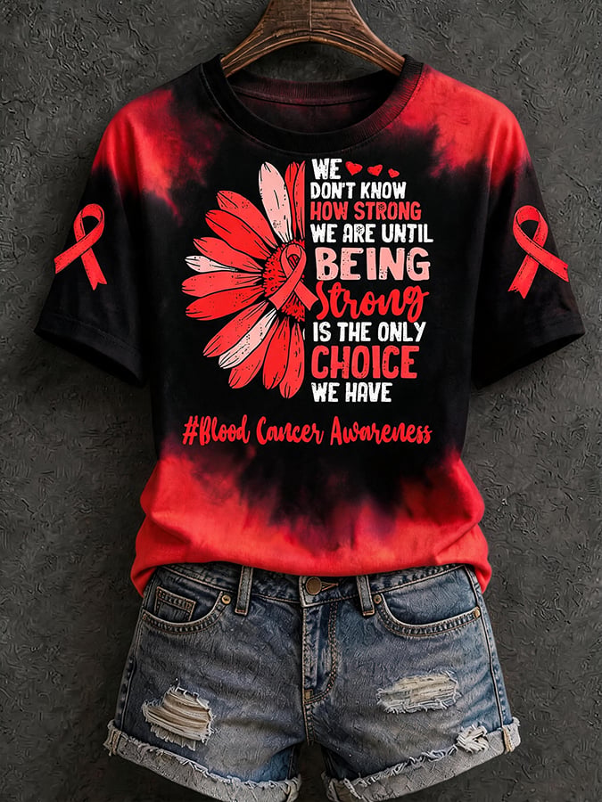 Women'S Blood Cancer Awareness Printed T-Shirt