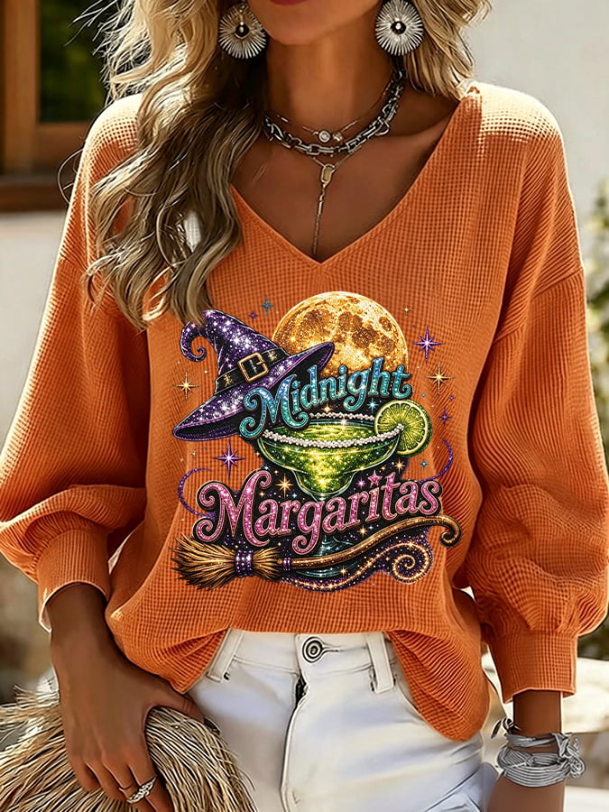 Women's Midnight Margaritas Print Casual T-shirt