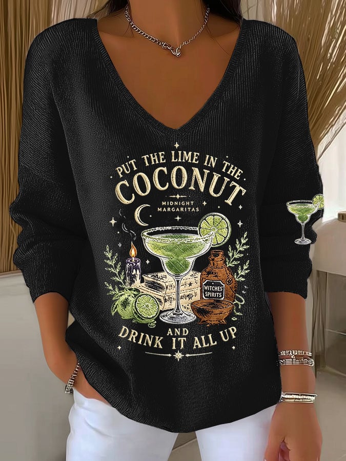 Women's Midnight Margaritas Print Casual Sweatshirt