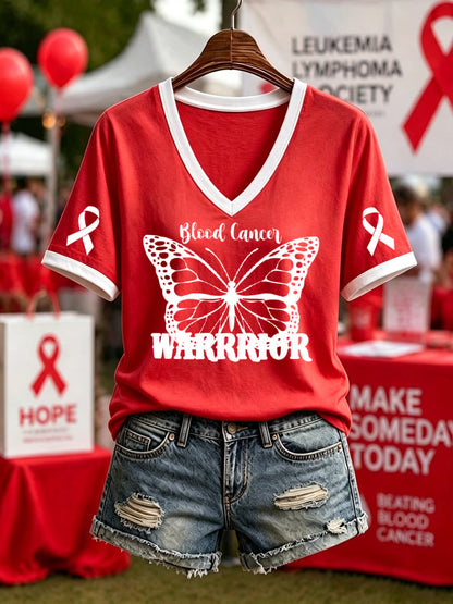 Women's Blood Cancer Awareness V-neck T-shirt