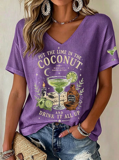 Women's Midnight Margaritas Print Casual T-shirt