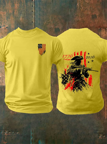 Men's 250th Anniversary Distressed American Flag 2-sided Shirt