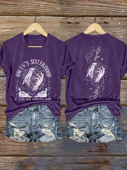 Women's My Blood Your Blood Our Blood Print T-shirt