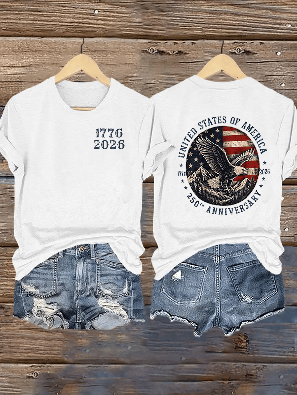 Women's  250th Anniversary Print Crew Neck T-Shirt