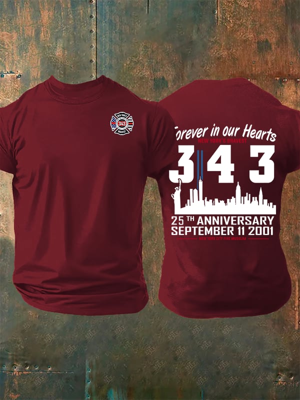 Men's 25th Anniversary 9/11 Memorial, 343 Hero Tribute Tee