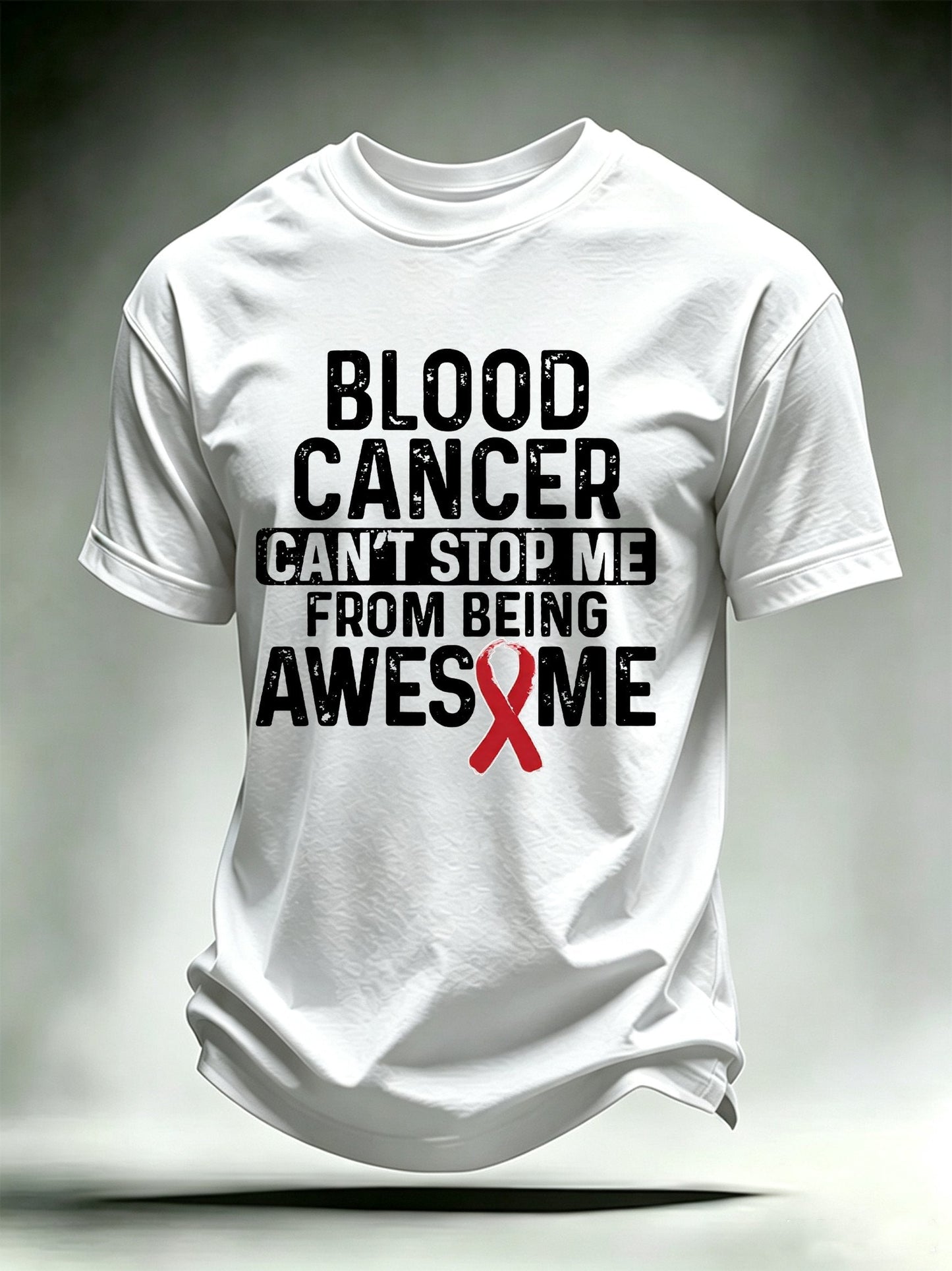 Men's BLOOD CANCER CAN'T STOP ME Print T-Shirt