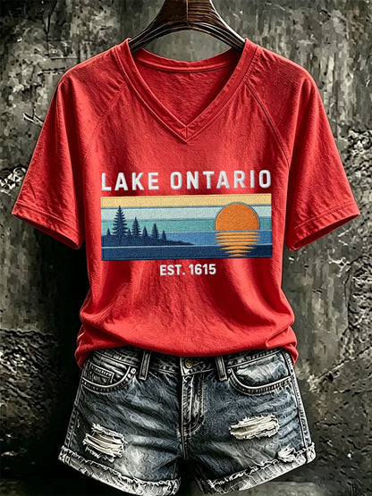 Women's Casual Printed Short-Sleeve T-Shirt