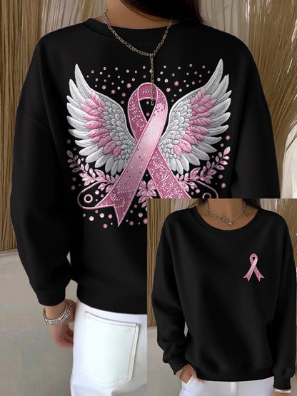 Women's casual pink wings sweatshirt